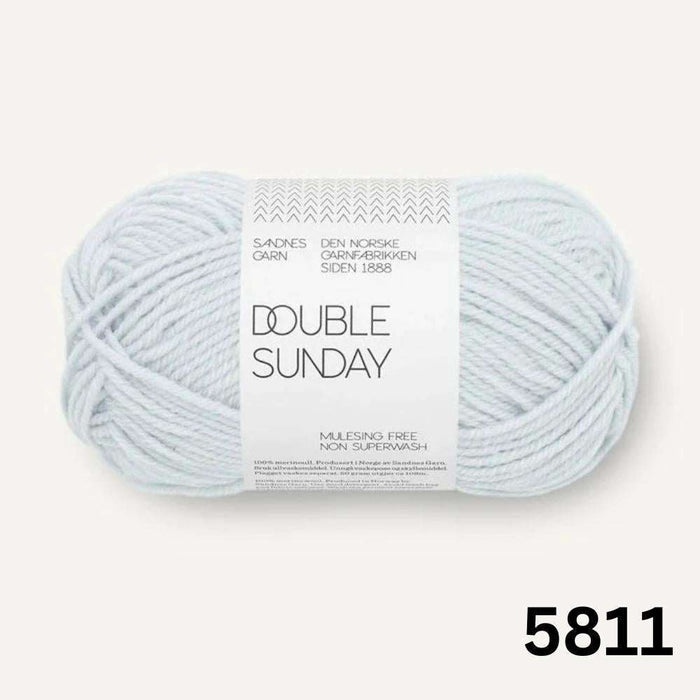 Sandnes Garn Double Sunday 8ply DK Merino Yarn 50g-Yarn-The Ribbon Rose-Arctic Ice (5811)-Wild & Woolly Yarns