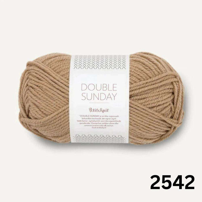 Sille Slipover Knit Kit-Needlecraft Kits-Wild & Woolly Yarns-XSmall-Camel (2542)-Wild & Woolly Yarns