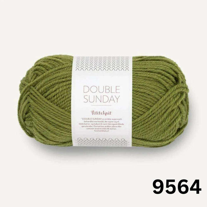 Sandnes Garn Double Sunday 8ply DK Merino Yarn 50g-Yarn-The Ribbon Rose-Matcha (9564)-Wild & Woolly Yarns