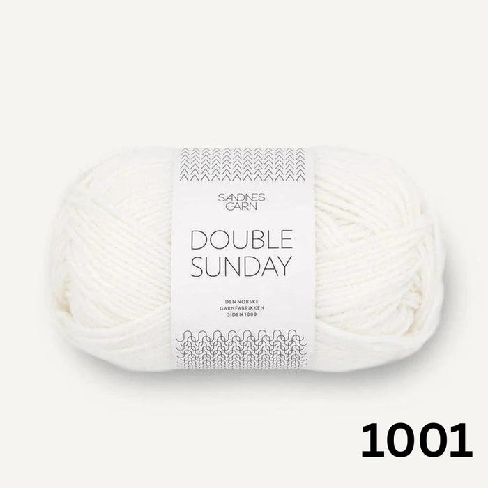 Sandnes Garn Double Sunday - 8ply-Yarn-Sandnes Garn-White (1001)-Wild & Woolly Yarns