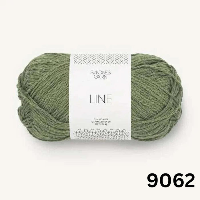 Sandnes Garn Line 8ply Cotton Linen Yarn-Yarn-Sandnes Garn-Olive Green (9062)-Wild & Woolly Yarns