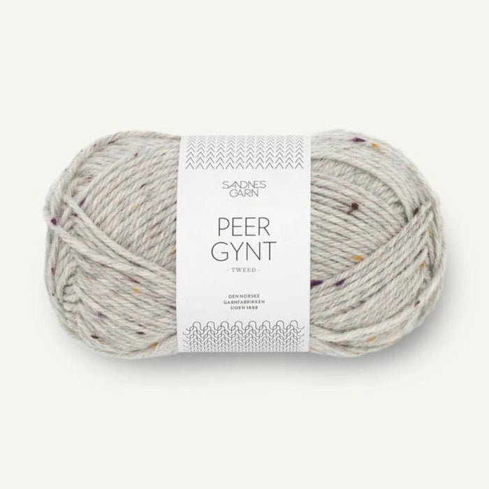 Sandnes Garn Peer Gynt - 8ply 100% Norwegian Wool-Yarn-The Ribbon Rose-Light Grey Heather Tweed (1035)-Wild & Woolly Yarns