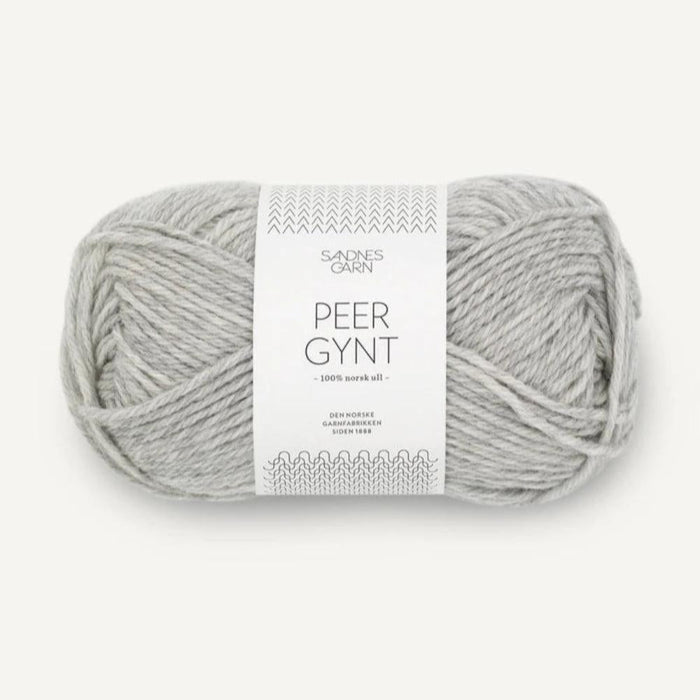 Sandnes Garn Peer Gynt - 8ply 100% Norwegian Wool-Yarn-The Ribbon Rose-Light Mottled Grey (1032)-Wild & Woolly Yarns