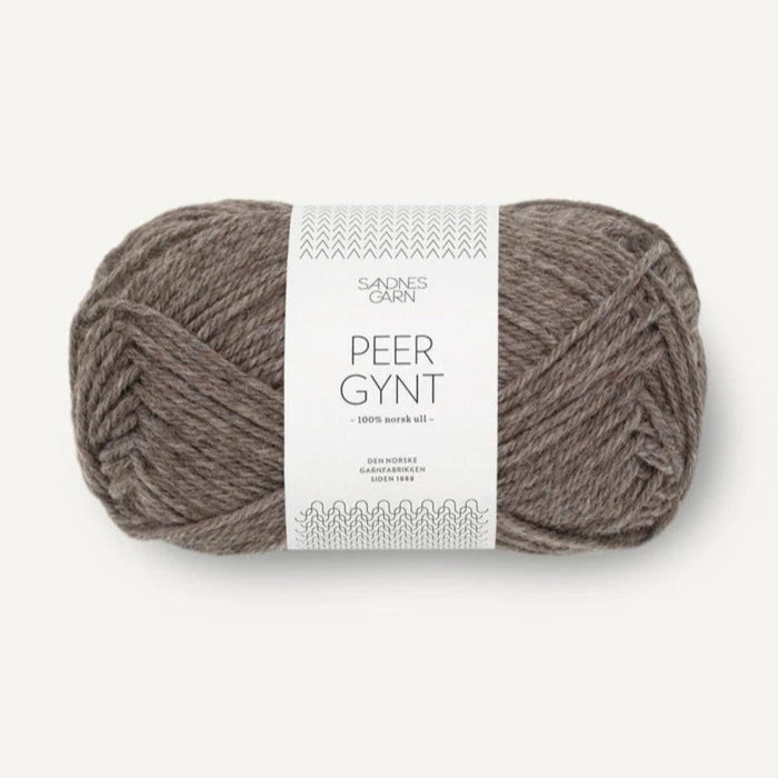 Sandnes Garn Peer Gynt - 8ply 100% Norwegian Wool-Yarn-The Ribbon Rose-Medium Brown Mottled (2652)-Wild & Woolly Yarns