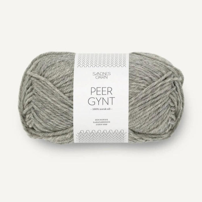 Sandnes Garn Peer Gynt - 8ply 100% Norwegian Wool-Yarn-The Ribbon Rose-Mottled Grey (1042)-Wild & Woolly Yarns