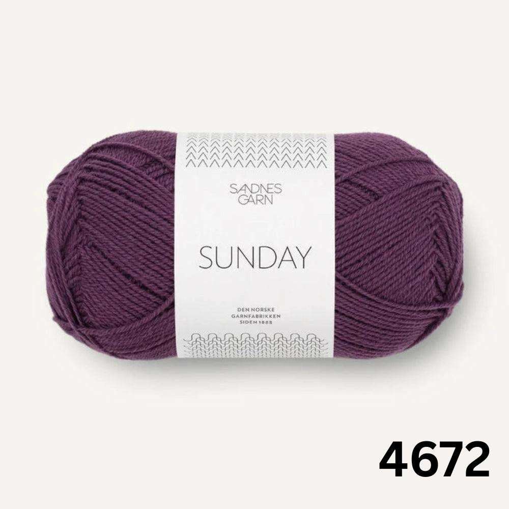 Sandnes Garn Sunday - 4ply-Yarn-Ribbon Rose-Blackberry Juice (4672)-Wild & Woolly Yarns