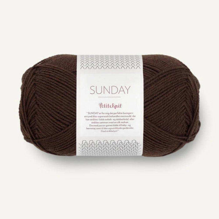 Sunday Tee Knit Kit-Needlecraft Kits-Wild & Woolly Yarns-XXS / XS / S-Cacao Nibs (3091)-Wild & Woolly Yarns