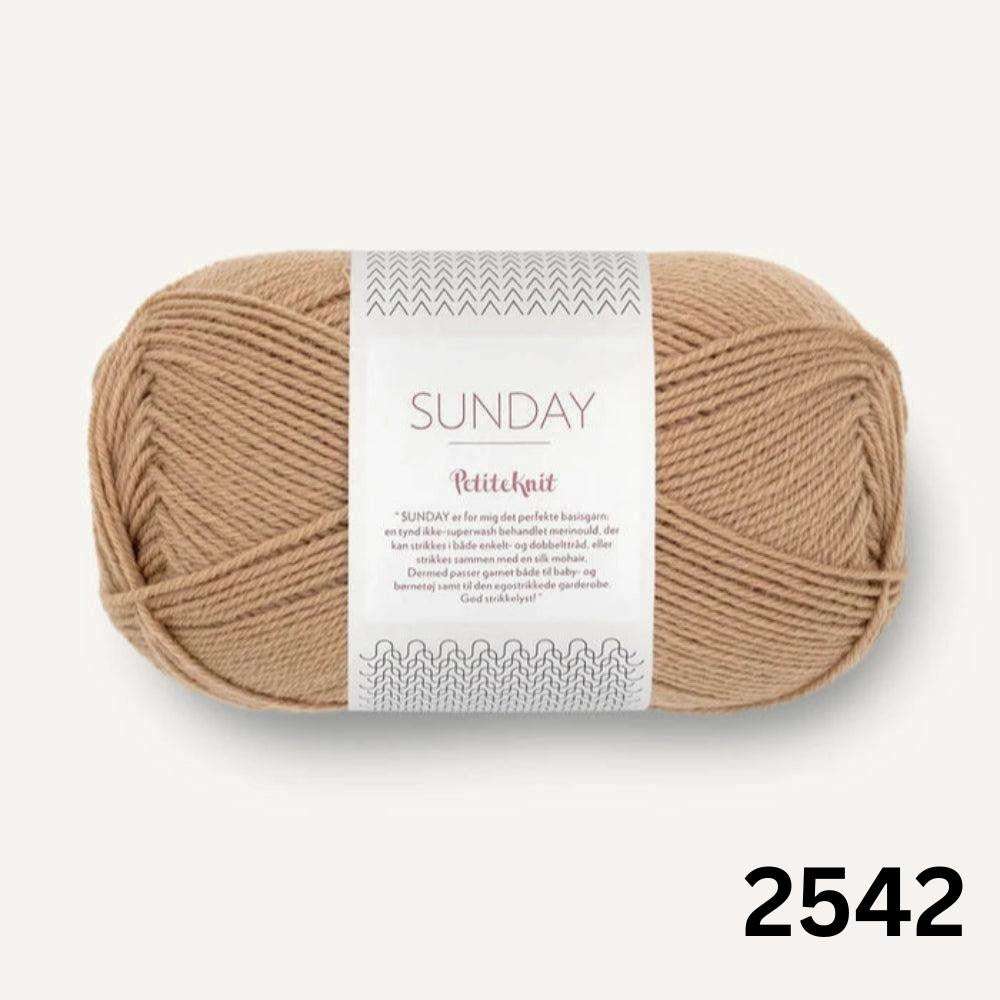 Sandnes Garn Sunday - 4ply-Yarn-Ribbon Rose-Camel (2542)-Wild & Woolly Yarns
