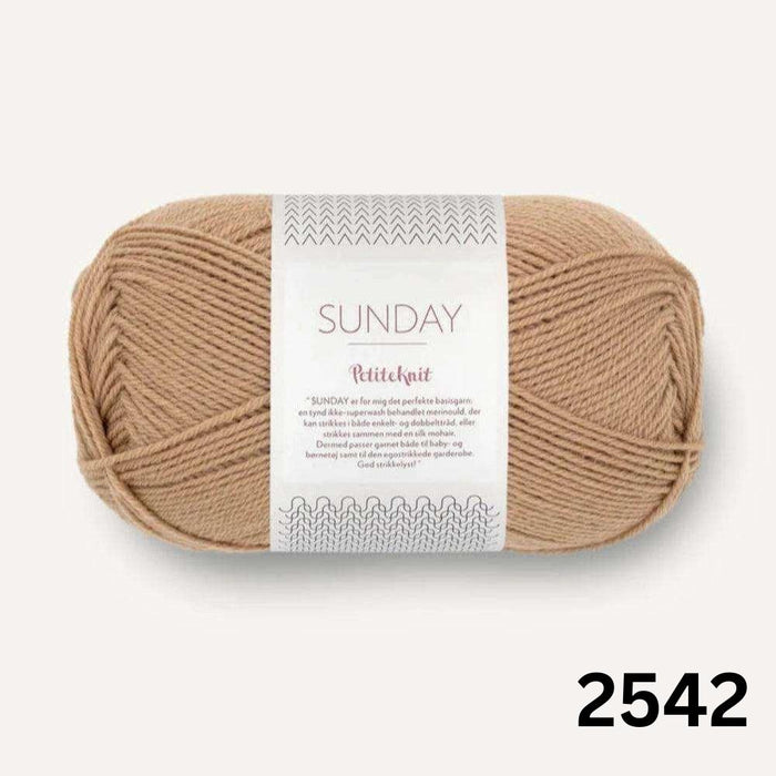 Sandnes Garn Sunday - 4ply-Yarn-The Ribbon Rose-Camel (2542)-Wild & Woolly Yarns