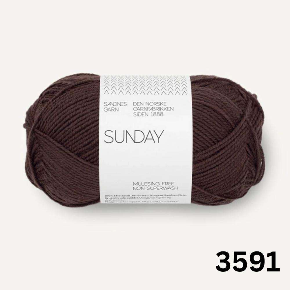 Sandnes Garn Sunday - 4ply-Yarn-Ribbon Rose-Chocolate Plum (3591) *NEW*-Wild & Woolly Yarns