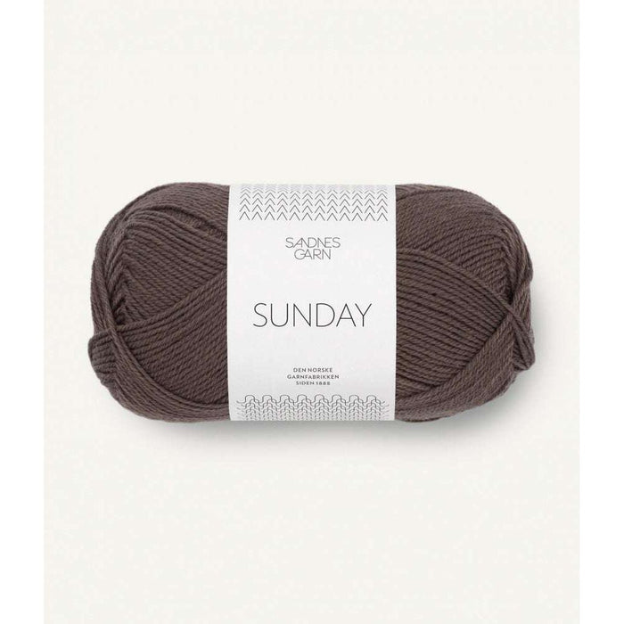 Sandnes Garn Sunday - 4ply-Yarn-The Ribbon Rose-Dark Chocolate (3880) *NEW*-Wild & Woolly Yarns