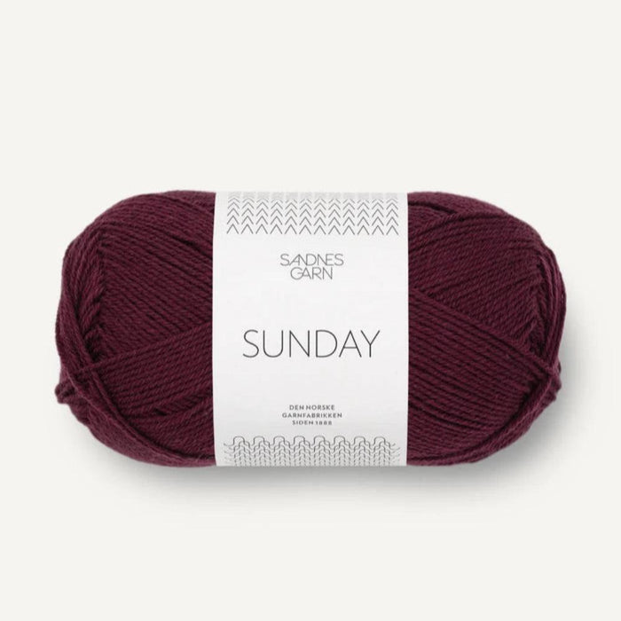 Sandnes Garn Sunday - 4ply-Yarn-Sandnes Garn-Deep Burgundy (4372)-Wild & Woolly Yarns
