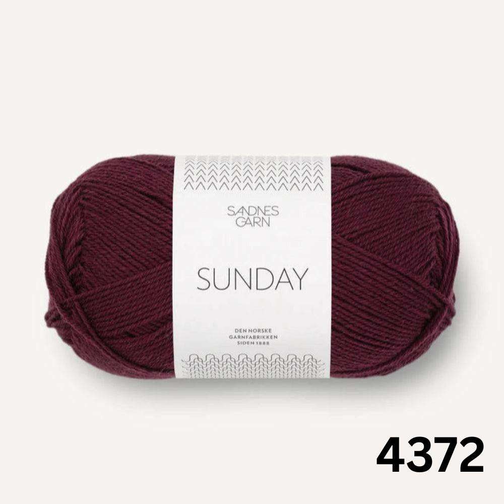 Sandnes Garn Sunday - 4ply-Yarn-Ribbon Rose-Deep Burgundy (4372)-Wild & Woolly Yarns