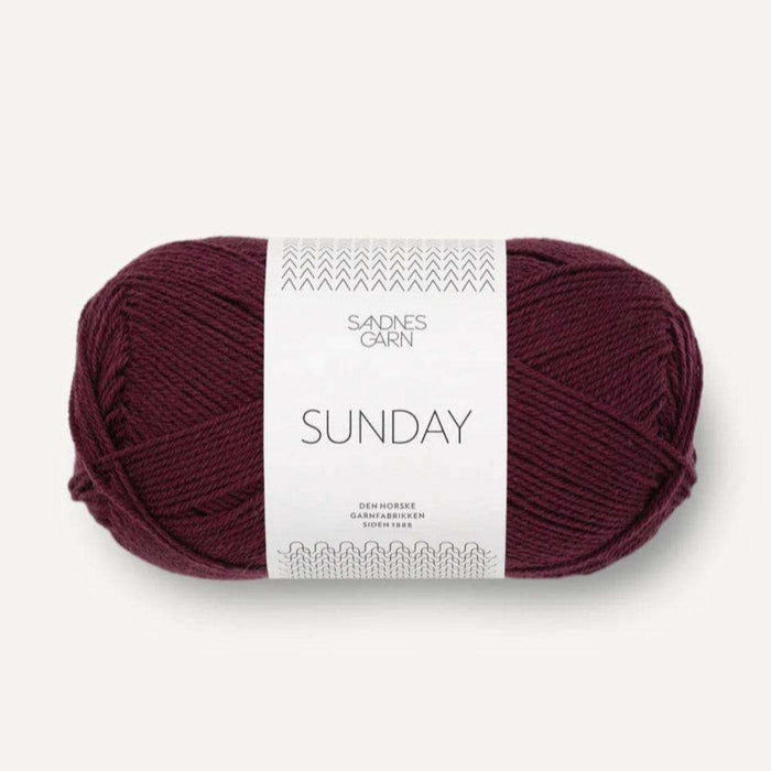 Sunday Tee Knit Kit-Needlecraft Kits-Wild & Woolly Yarns-XXS / XS / S-Deep Burgundy (4372)-Wild & Woolly Yarns
