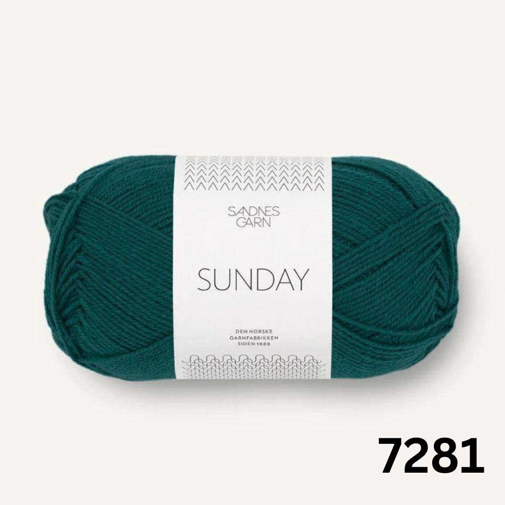 Sandnes Garn Sunday - 4ply-Yarn-Ribbon Rose-Deep Petrol (7281)-Wild & Woolly Yarns