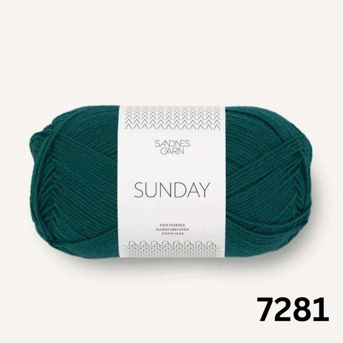 Sandnes Garn Sunday - 4ply-Yarn-The Ribbon Rose-Deep Petrol (7281)-Wild & Woolly Yarns