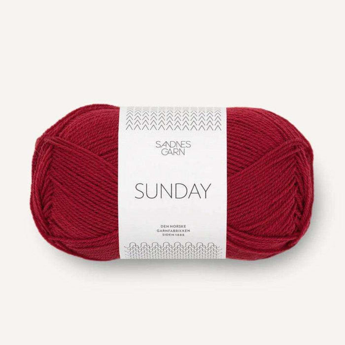 Sunday Tee Knit Kit-Needlecraft Kits-Wild & Woolly Yarns-XXS / XS / S-Deep Red (4236)-Wild & Woolly Yarns