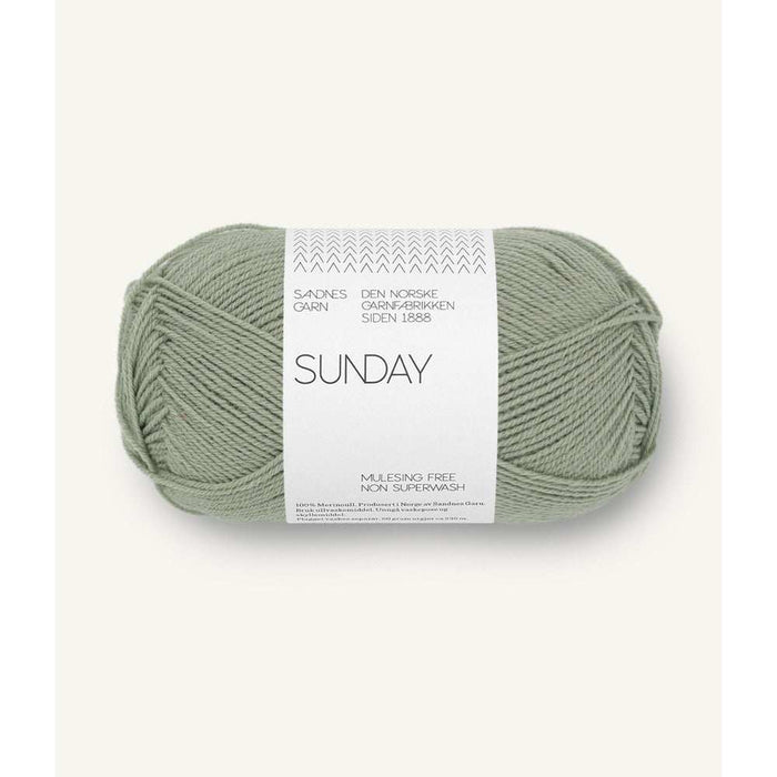 Sandnes Garn Sunday - 4ply-Yarn-The Ribbon Rose-Dusty Light Green (8521)-Wild & Woolly Yarns
