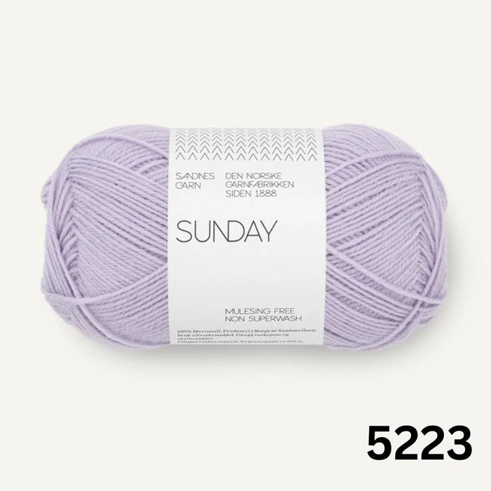 Sandnes Garn Sunday - 4ply-Yarn-The Ribbon Rose-Lavender (5223)-Wild & Woolly Yarns