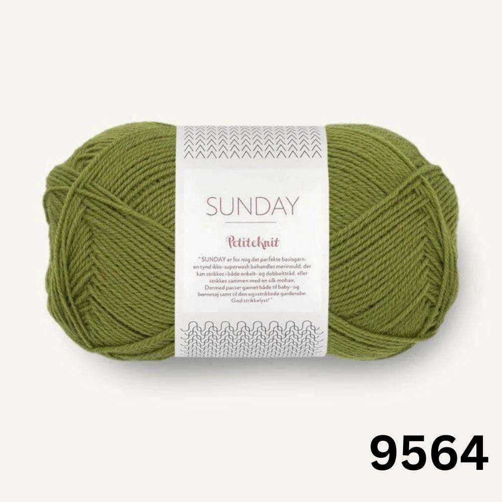 Sandnes Garn Sunday - 4ply-Yarn-Ribbon Rose-Matcha (9564)-Wild & Woolly Yarns