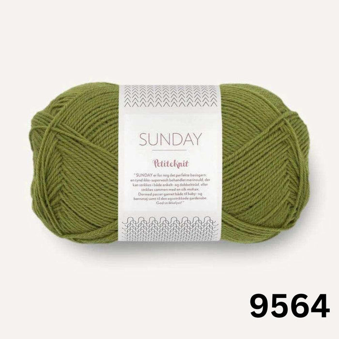 Sandnes Garn Sunday - 4ply-Yarn-The Ribbon Rose-Matcha (9564)-Wild & Woolly Yarns