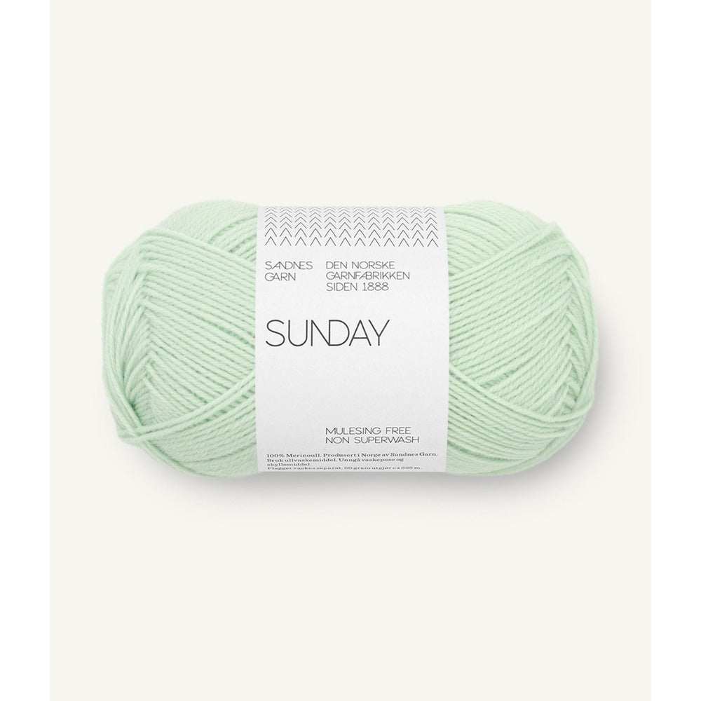 Sandnes Garn Sunday - 4ply-Yarn-Ribbon Rose-Mint Green (7911)-Wild & Woolly Yarns