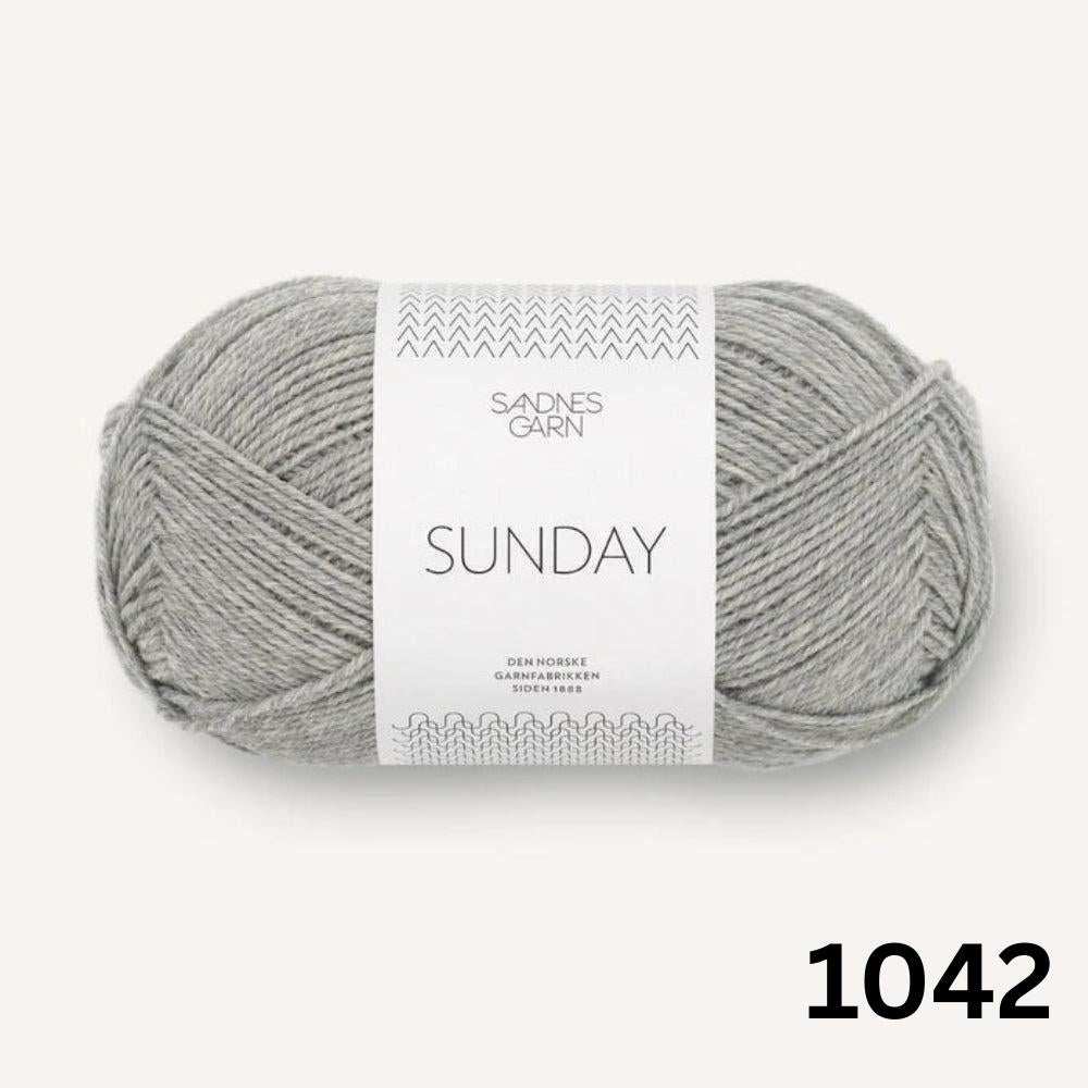 Sandnes Garn Sunday - 4ply-Yarn-Ribbon Rose-Mottled Grey (1042)-Wild & Woolly Yarns