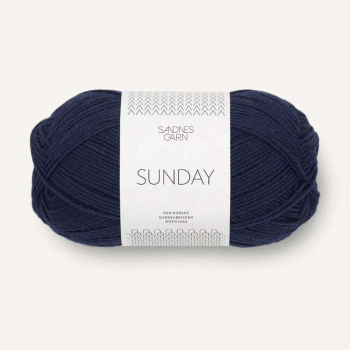 Sunday Tee Knit Kit-Needlecraft Kits-Wild & Woolly Yarns-XXS / XS / S-Navy Blue (5882)-Wild & Woolly Yarns