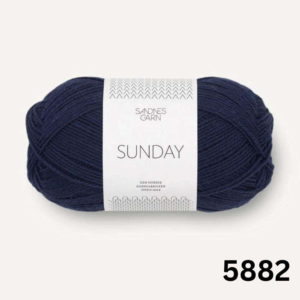 Sandnes Garn Sunday - 4ply-Yarn-Ribbon Rose-Navy Blue (5882)-Wild & Woolly Yarns