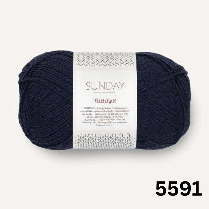 Sandnes Garn Sunday - 4ply-Yarn-The Ribbon Rose-Night Sky (5591)-Wild & Woolly Yarns
