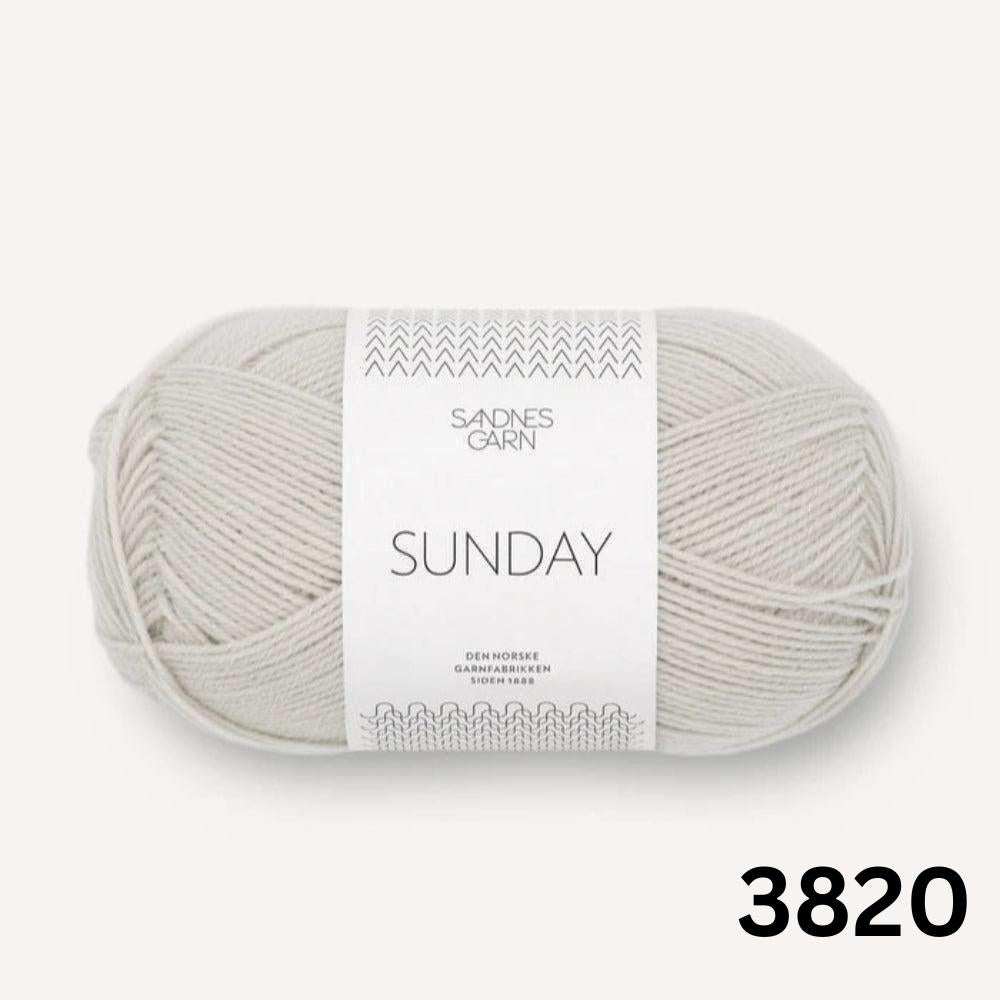 Sandnes Garn Sunday - 4ply-Yarn-Ribbon Rose-Pearl Grey (3820)-Wild & Woolly Yarns