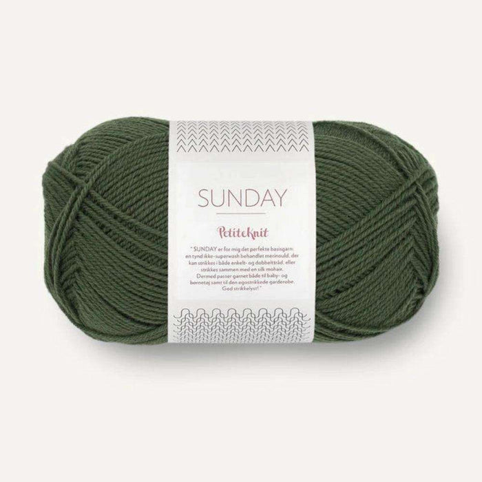 Sunday Tee Knit Kit-Needlecraft Kits-Wild & Woolly Yarns-XXS / XS / S-Pine (9581)-Wild & Woolly Yarns