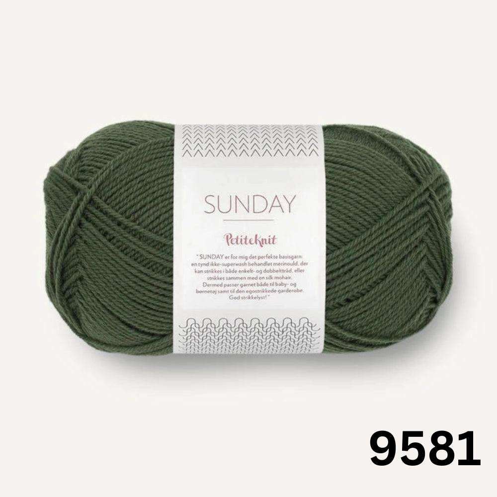 Sandnes Garn Sunday - 4ply-Yarn-Ribbon Rose-Pine (9581)-Wild & Woolly Yarns