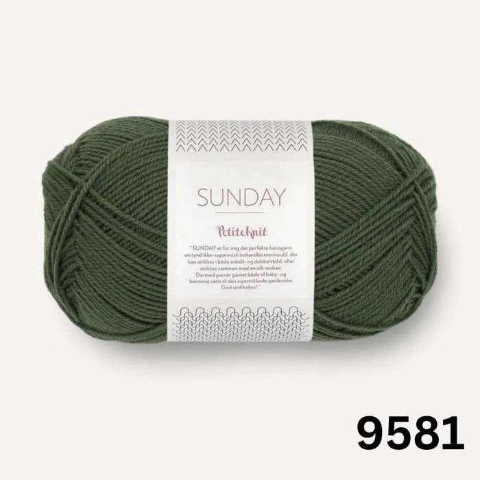 Sandnes Garn Sunday - 4ply-Yarn-The Ribbon Rose-Pine (9581)-Wild & Woolly Yarns