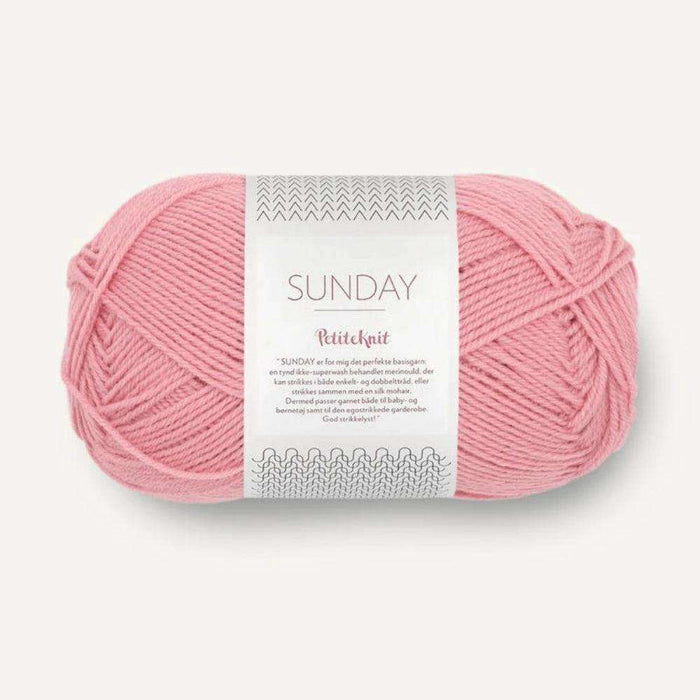 Sunday Tee Knit Kit-Needlecraft Kits-Wild & Woolly Yarns-XXS / XS / S-Plastic Pink (4304)-Wild & Woolly Yarns