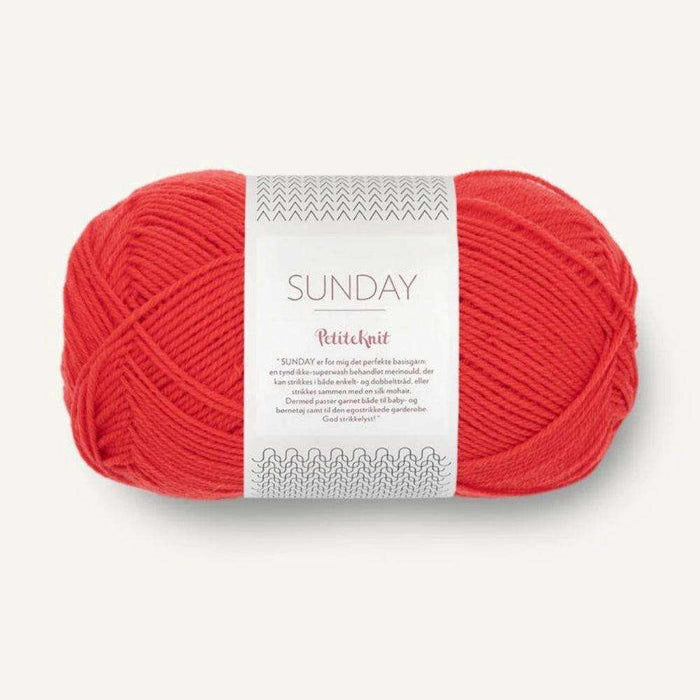 Sunday Tee Knit Kit-Needlecraft Kits-Wild & Woolly Yarns-XXS / XS / S-Poppy (4008)-Wild & Woolly Yarns