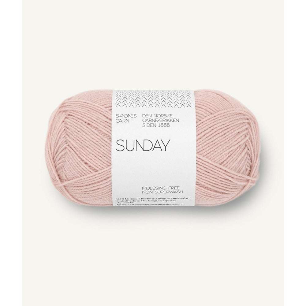 Sandnes Garn Sunday - 4ply-Yarn-Ribbon Rose-Powder Pink (3511)-Wild & Woolly Yarns