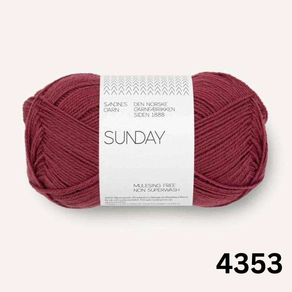 Sandnes Garn Sunday - 4ply-Yarn-Ribbon Rose-Rustic Rose (4353) *NEW*-Wild & Woolly Yarns