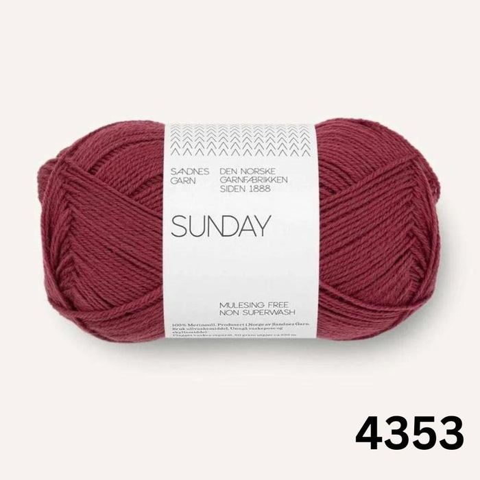 Sandnes Garn Sunday - 4ply-Yarn-The Ribbon Rose-Rustic Rose (4353) *NEW*-Wild & Woolly Yarns