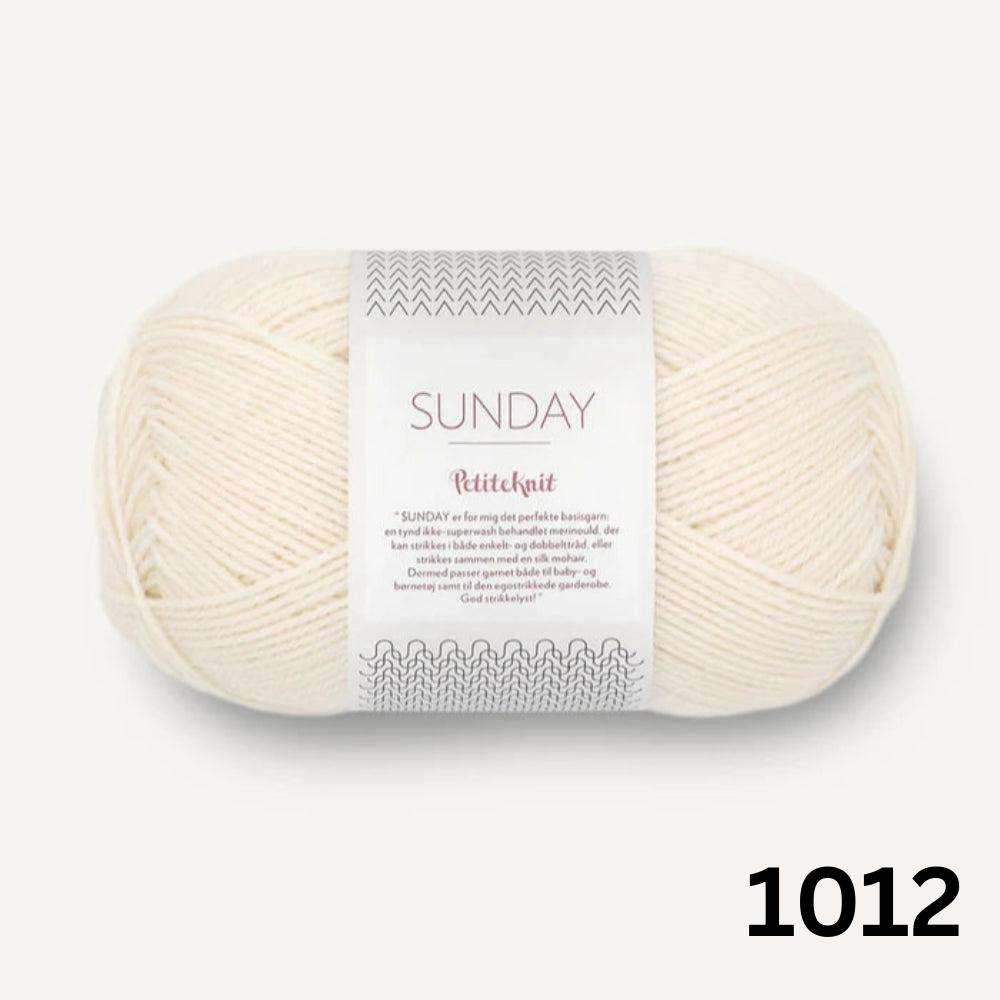 Sandnes Garn Sunday - 4ply-Yarn-Ribbon Rose-Whipped Cream (1012)-Wild & Woolly Yarns