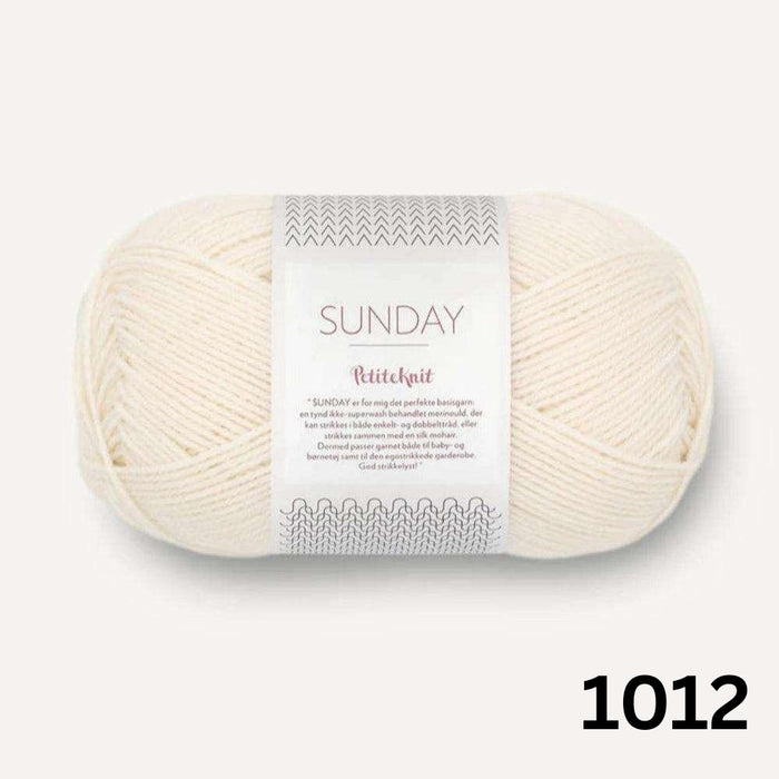 Sandnes Garn Sunday - 4ply-Yarn-The Ribbon Rose-Whipped Cream (1012)-Wild & Woolly Yarns