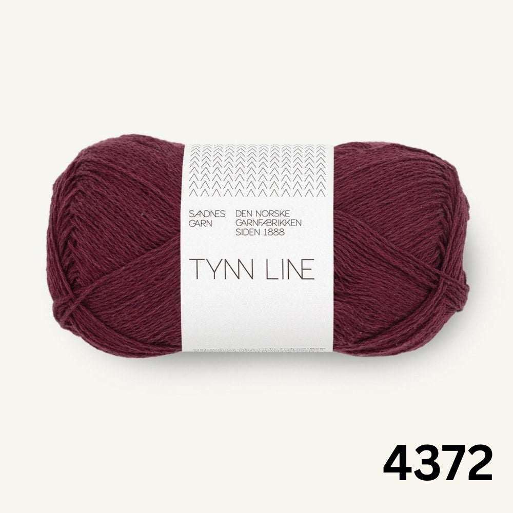 Sandnes Garn Tynn Line - 4ply-Yarn-Ribbon Rose-Burgundy (4372) *NEW*-Wild & Woolly Yarns