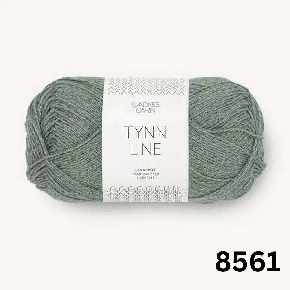 Sandnes Garn Tynn Line - 4ply-Yarn-Ribbon Rose-Dusty Green (8561)-Wild & Woolly Yarns