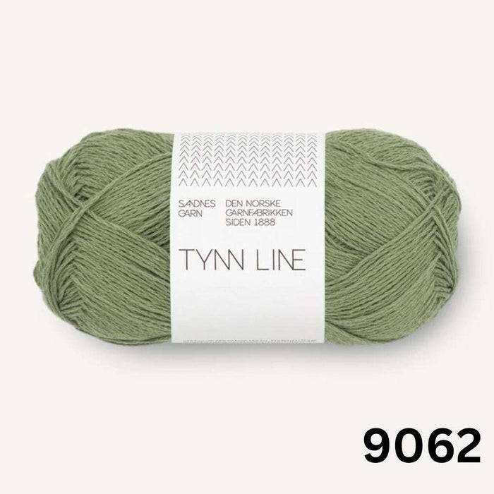 Sandnes Garn Tynn Line - 4ply-Yarn-The Ribbon Rose-Olive Green (9062) *NEW*-Wild & Woolly Yarns