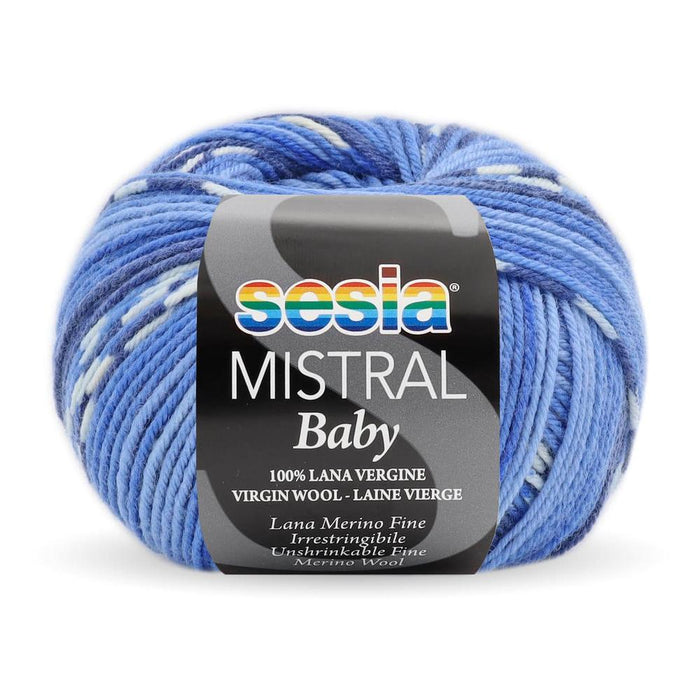 Sesia Mistral Baby Print Merino - 4ply-Yarn-Wentworth Distributors-Denim Sky (0474)-Wild & Woolly Yarns