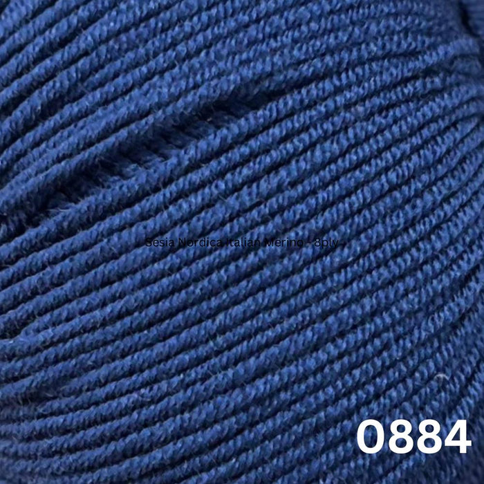 Sesia Nordica Italian Merino - 8ply-Yarn-Wentworth Distributors-Monaco Blue (0884)-Wild & Woolly Yarns