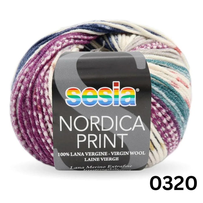 Sesia Nordica Prints - 8ply Italian Merino-Yarn-Wentworth Distributors-Wildflower Meadow (0320)-Wild & Woolly Yarns