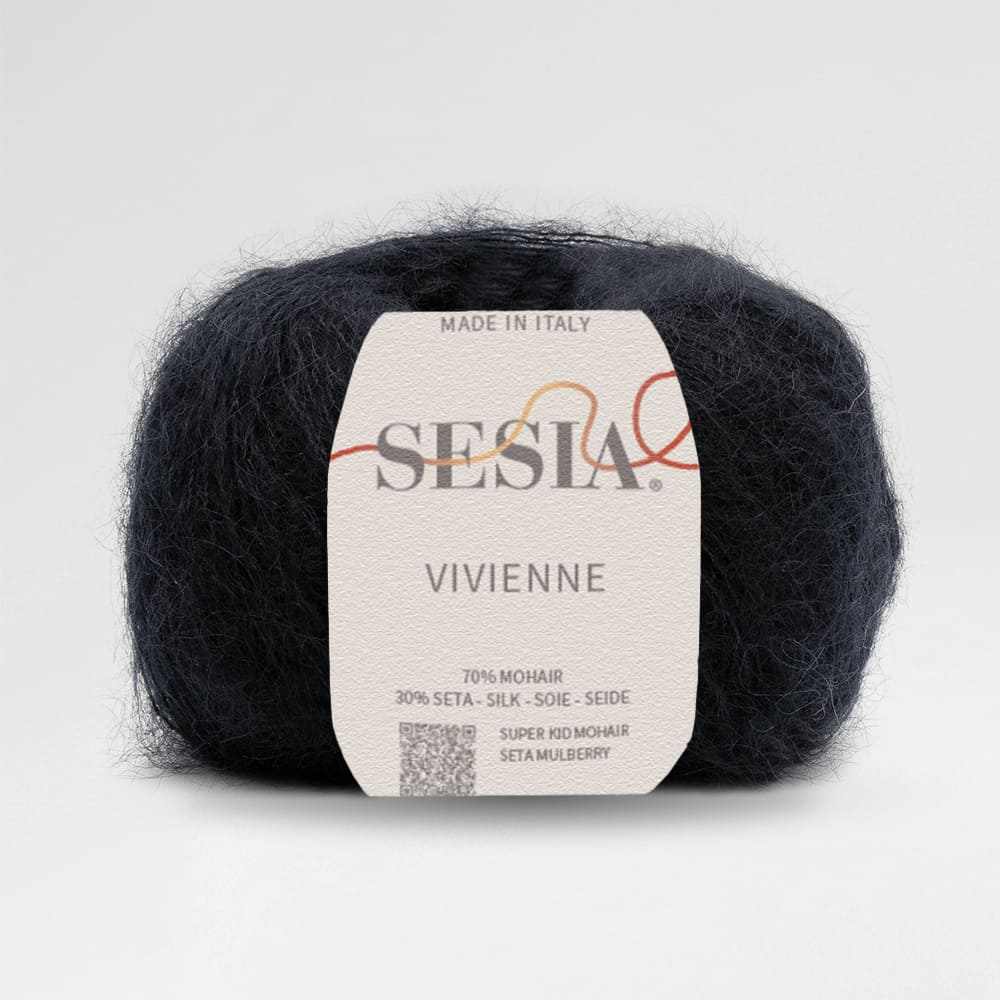 Sesia Vivienne 2Ply Silk Mohair-Yarn-Wentworth Distributors-Black (0067)-Wild & Woolly Yarns