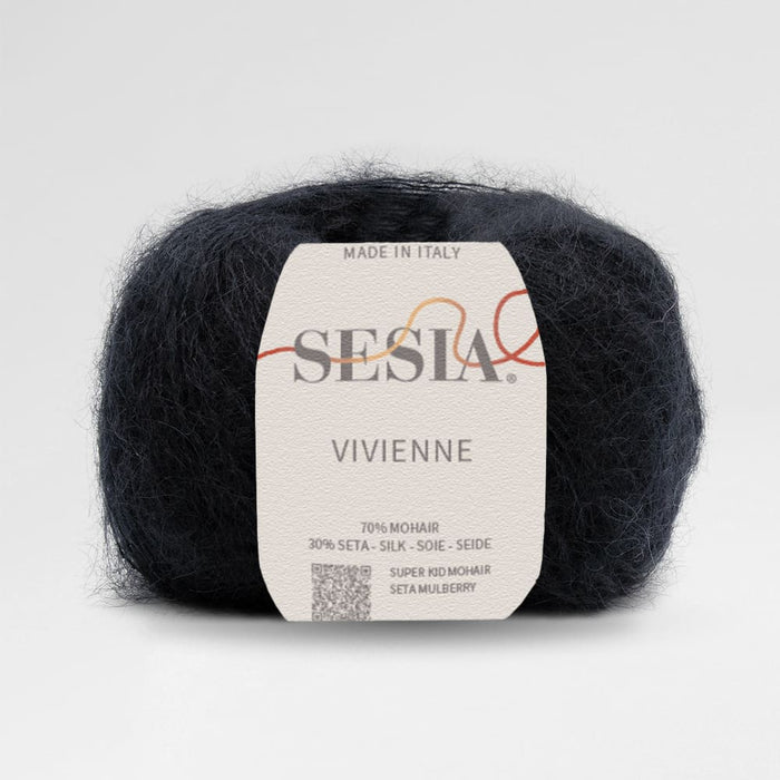 Sesia Vivienne 2Ply Silk Mohair-Yarn-Wentworth Distributors-Black (0067)-Wild & Woolly Yarns