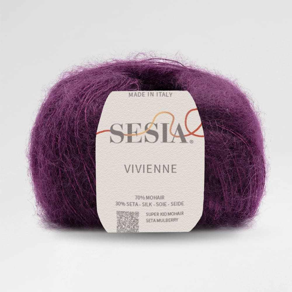 Sesia Vivienne 2Ply Silk Mohair-Yarn-Wentworth Distributors-Blackcurrent (0956)-Wild & Woolly Yarns
